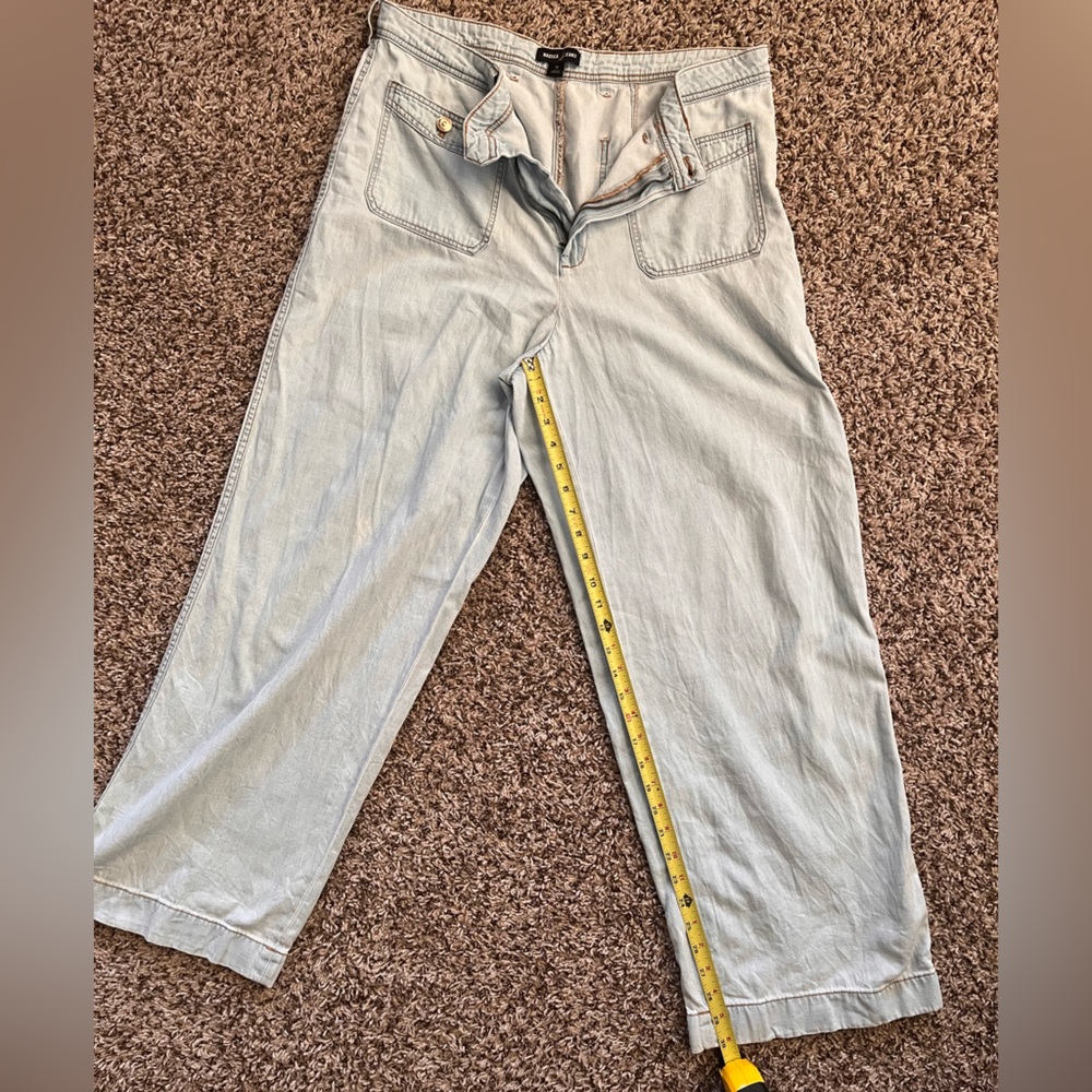 Nautica Jeans Womens‎ 14 Light Wash Wide Leg High Rise Utility Denim Pants